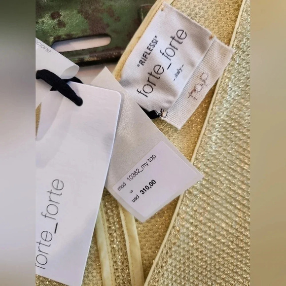NWT || FORTE FORTE || gold bralette top - Picture 4 of 6